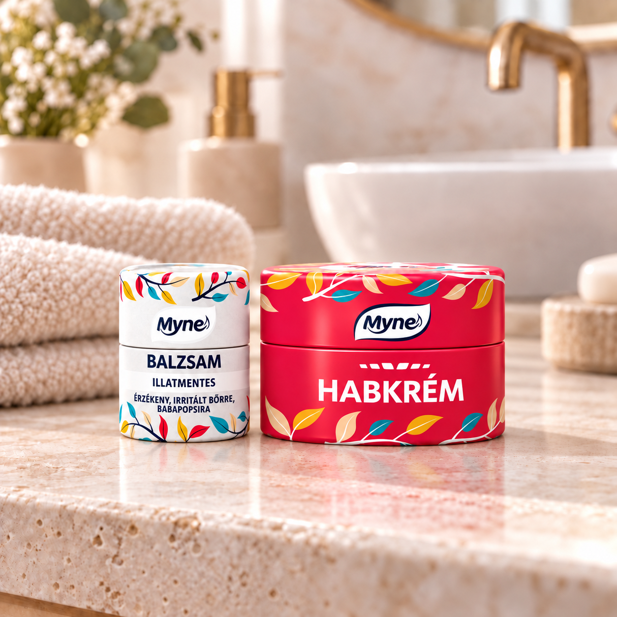 Myne Téli Bőrmentő Duó – illatmentes habkrém és körömvirág-tamanu balzsam száraz bőrre